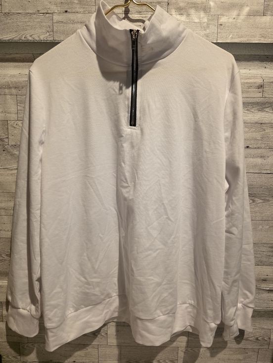 chicme Sweaters - Relaxed White Quarter-Zip Turtleneck Pullover